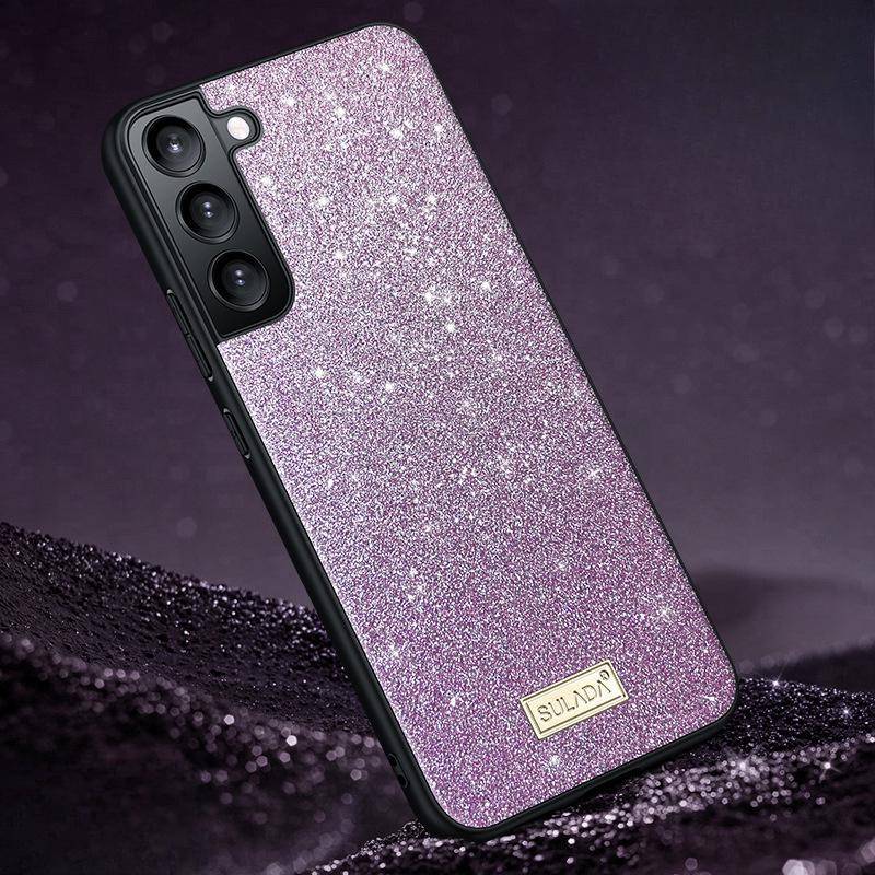 Lämpligt för Samsung S25ultra Telefonfodral Glitterpulver Samsung Stötsäkert 24plus Mode S23 Lyx 22 Läderfodral Samsung Galaxy S25 Ultra