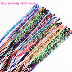 TEMU /50pcs/lot Ethnic Style Colorful Hand Woven Cuff Bracelet For Men And Women Fashion Retro Birthday Party Gifts