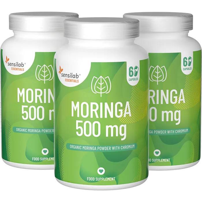 Essentials Moringa 500 mg, hög dos - veganskt, 180 kapslar