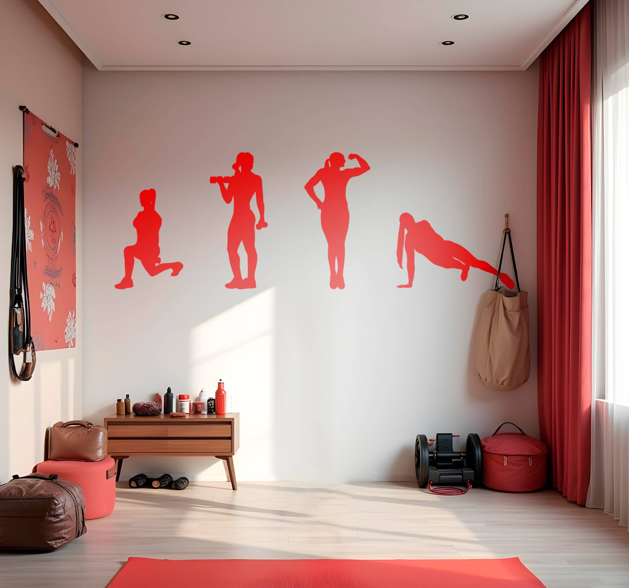 Starka kvinnor fitness sport klistermärke