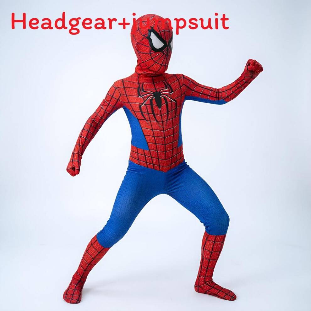 (Spider ,Child 110)Spider‑man Brand New Day Cosplay Costume Jumpsuit Halloween Party Events Children Adults