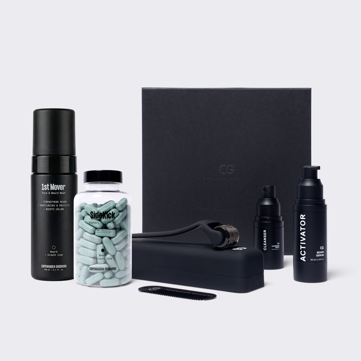 Beard Growth Kit + Sidekick + 1st Mover - 250 Days Supply