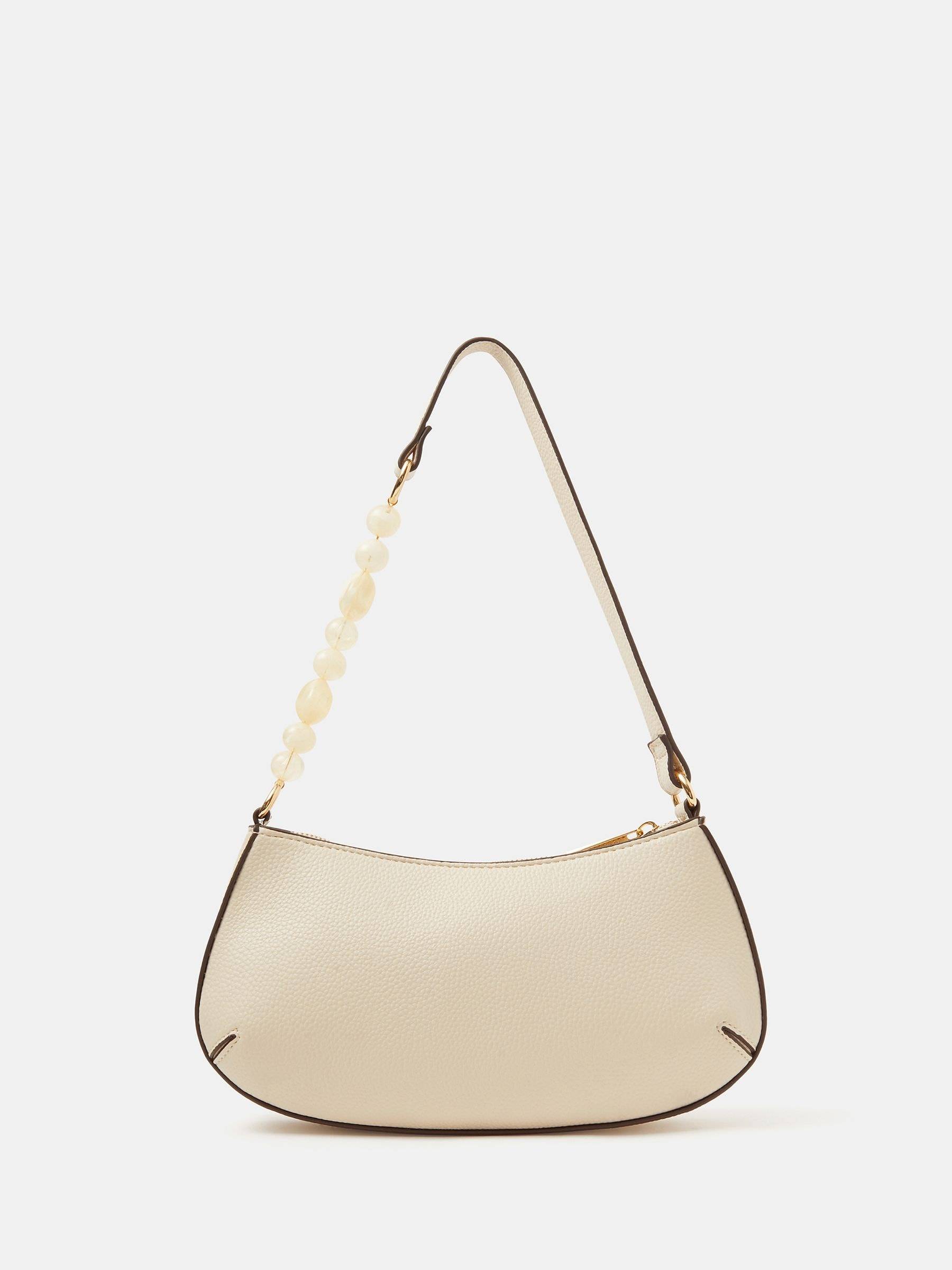 Accessorize Accessorize Cream Beaded Strap Shoulder Bag
