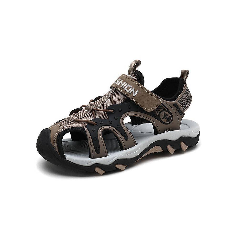 (36, Brown) Kids Beach Slippers Fashion Sandals Outdoor Indoor Non-Slip Shoes 3Ef009