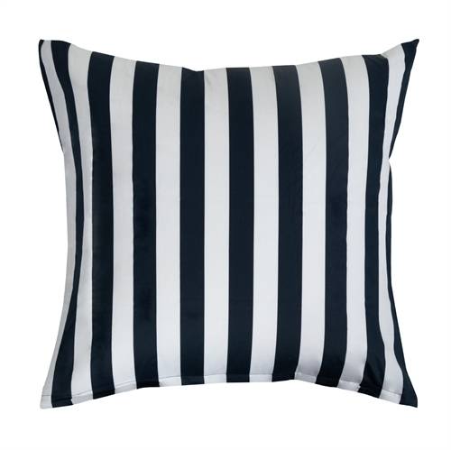 Pudebetræk 60x63 cm - 100% bomuldssatin - Nordic Stripe - Mørkeblå striber.
