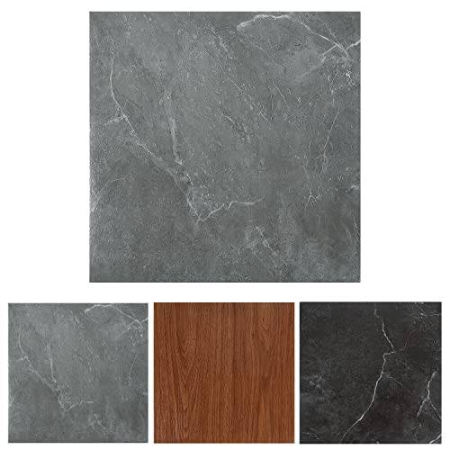 Gimisgu PVC-golvbeläggning, 30 x 30 cm, 110 plattor, 10 m² vinylgolv, självhäftande, halkfritt, vattentätt, skärbart, kakellook, golvplattor, för vardagsrum och kök (grå marmor)
