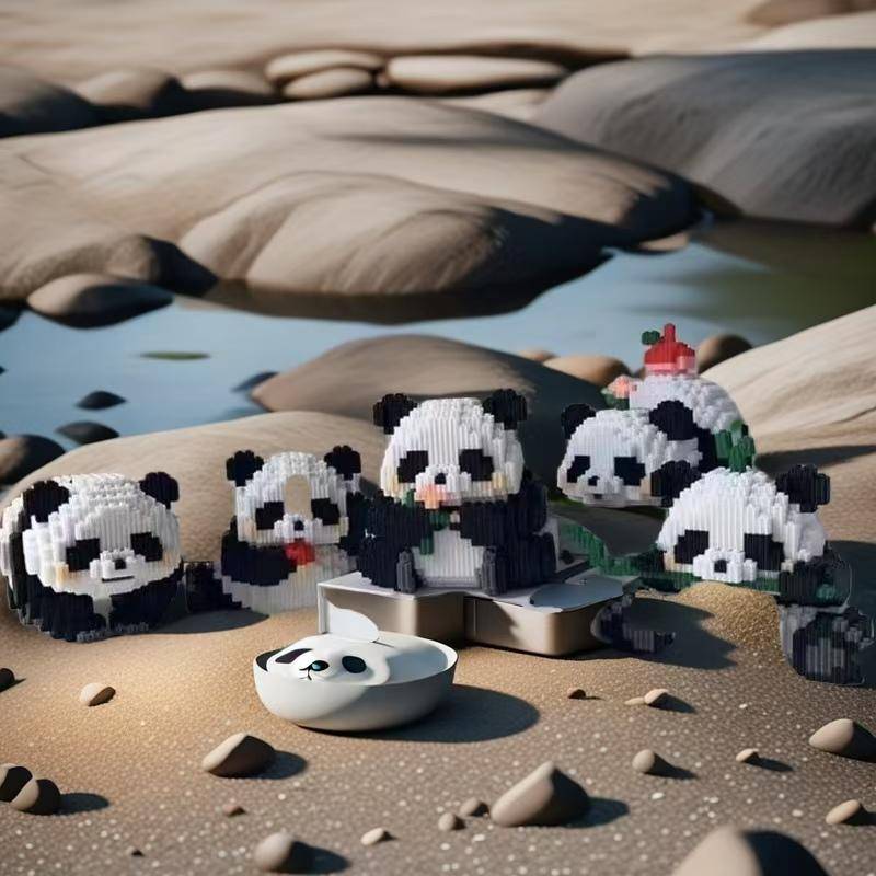 89-1023-delars Söt Panda Byggklossats - Skrivbordsaccessoarer - Avancerat Färgschema - Alla hjärtans dag Thanksgiving Halloween Jul