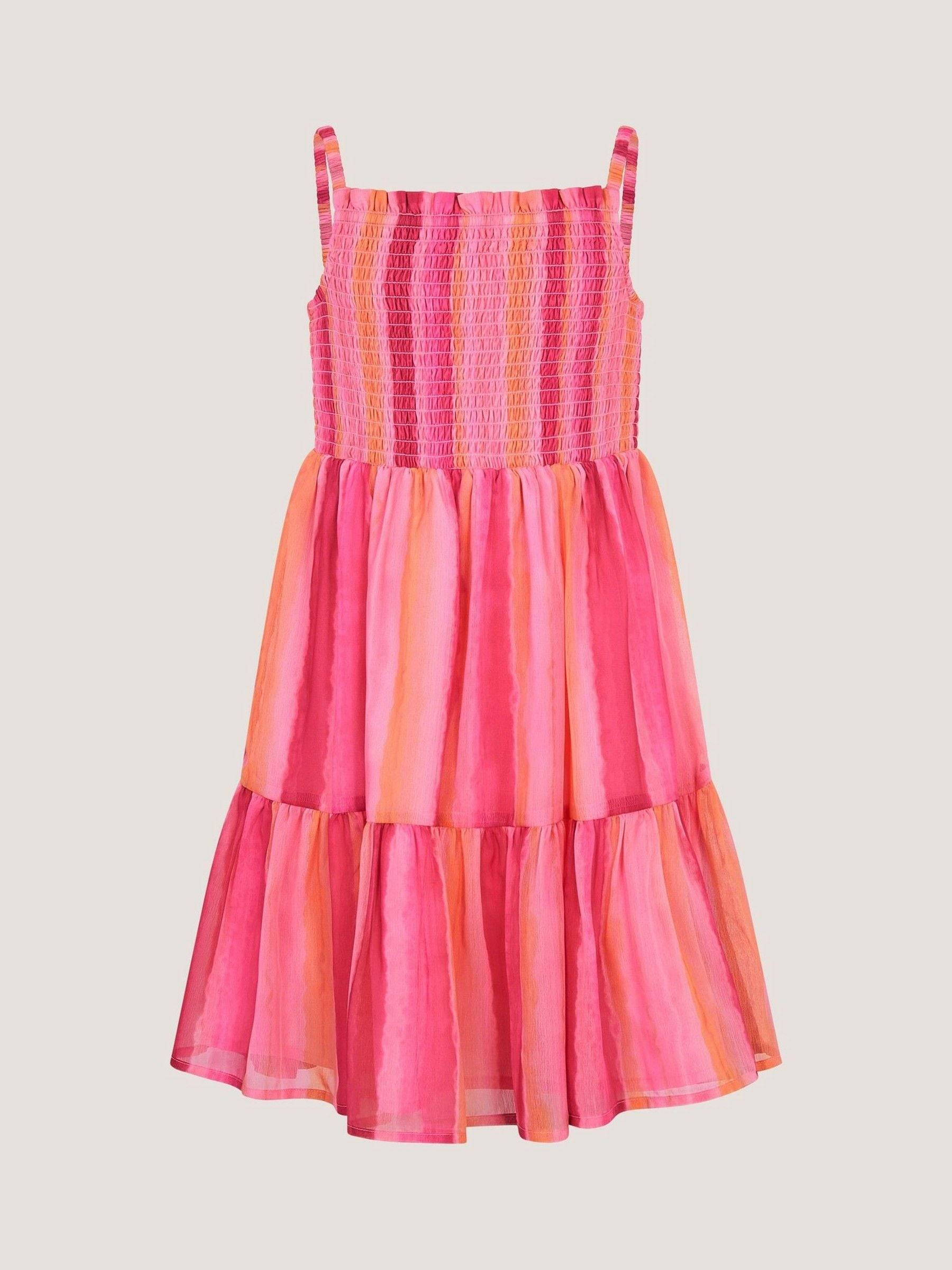 Monsoon Monsoon Pink Tie-Dye Smocked Beach Dress - 152-158cm (12-13 Years)