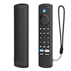 SEIAIYG Fodral kompatibelt med Amazon Fire TV Stick 4K Max, lätt mjuk silikon fjärrkontroll fodral skydd, halkfri, stötdämpning – svart