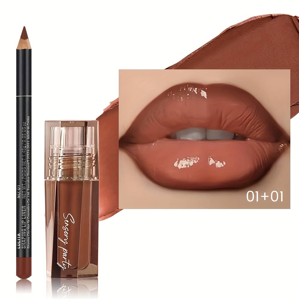 Lip Gloss & Lip Liner Set - Define Your Lips With , Look For Any Occasion, Perfectly Versatile For Makeup Style!