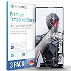 smartect [3 Stycken, Clear] Skärmskydd kompatibel med Nubia Redmagic 8 Pro, HD Screen Protector i Härdat Glas 9H, Bubbelfri Installation, Anti-Fingeravtryck