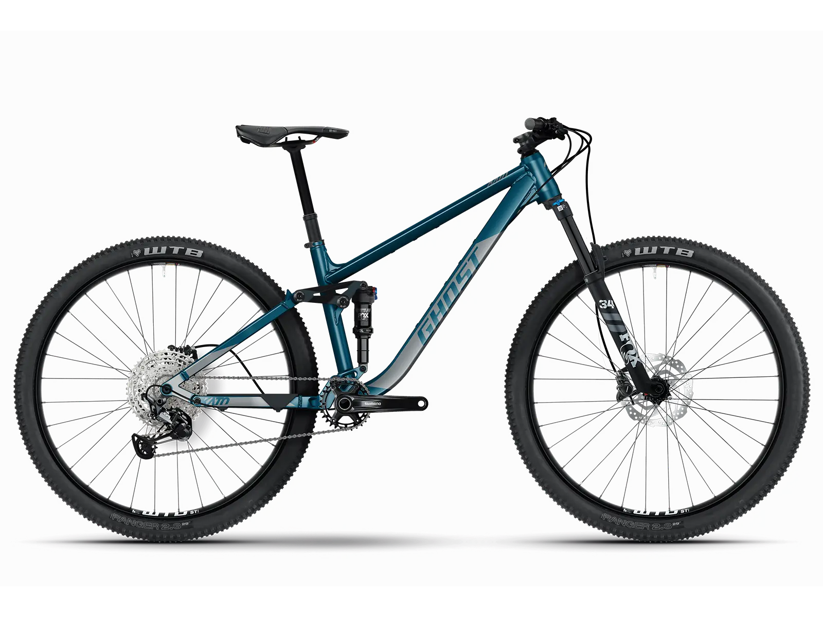 Ghost Kato FS Pro | MTB Heldämpad | Met Dirty Blue - Pear Grey