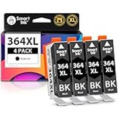 Smart Ink kompatibla bläckpatroner som ersättning för HP 364 XL 364XL (4 svart paket) patron hög kapacitet för HP Photosmart 5520 5510 5524 6520 5515 OfficeJet 4620 4622 DeskJet 3520