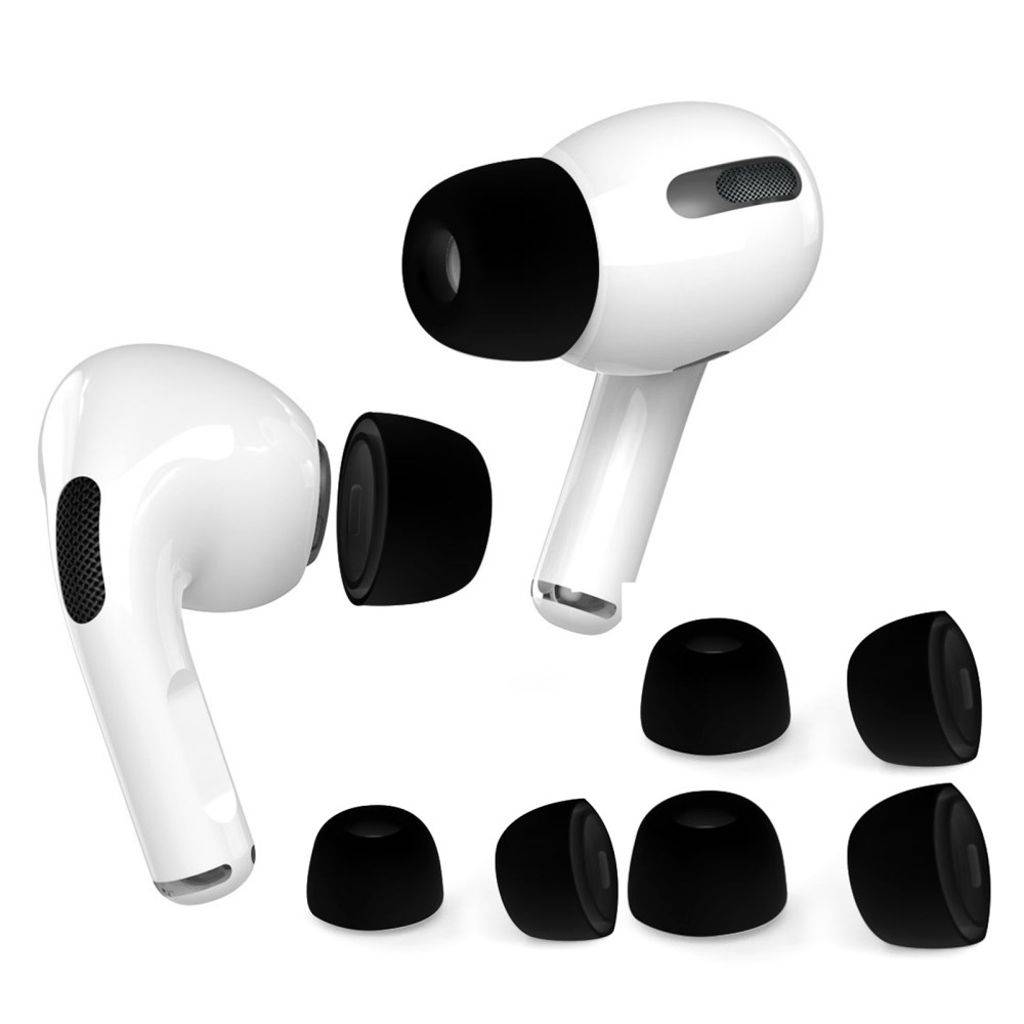 AHASTYLE ørepuder til Apple AirPods Pro/Pro 2, 3 par, størrelse S/M/L - Sort