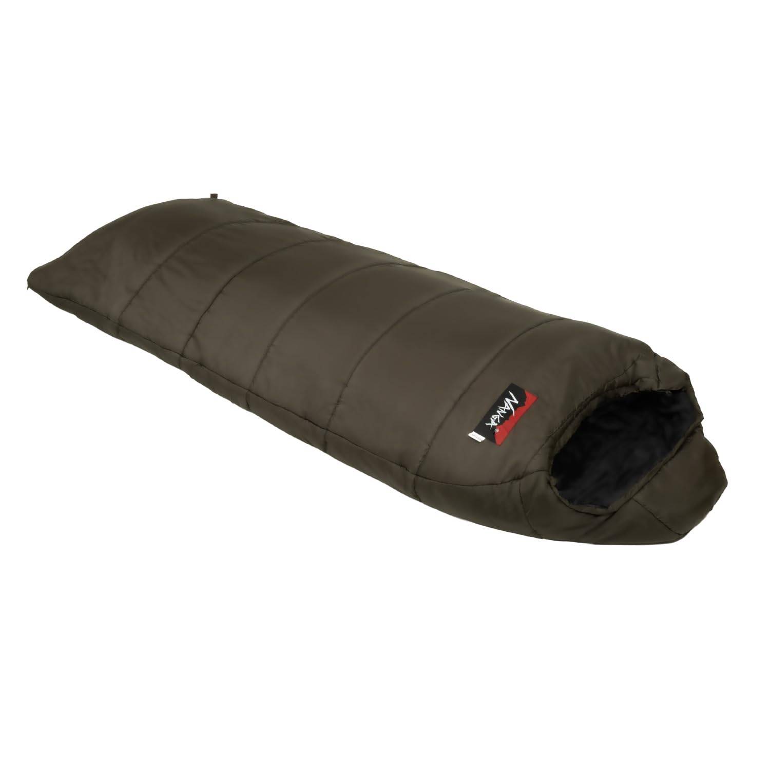 NANGA Alpinist 1500 New Sleeping Bag for and Disaster Double Zipper Custom-Made (Olive, Model) Winter, Fall/Winter, -15°C (-4°F) Limit, Camping,
