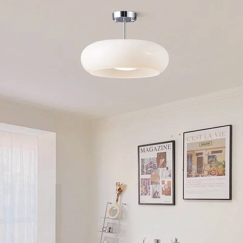LuminaCraft - Elegant Glaskrona med LED för Stämningsfull Belysning - Vit / Vermogen 40W - geen gloeilamp