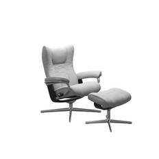 Stressless® Wing lænestol (inkl. skammel, Cross chrome stel, Dinamica microfiber)