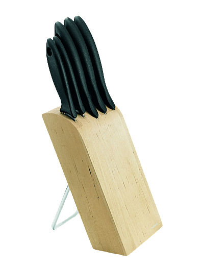 Fiskars Essential knivblock med 5 knivar - Köksknivar & Knivtillbehör - WOOD / brown
