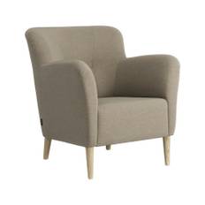 Swedese Nova Easy Lounge Chair - Oljad Naturlack Romo Linara 216 Doeskin