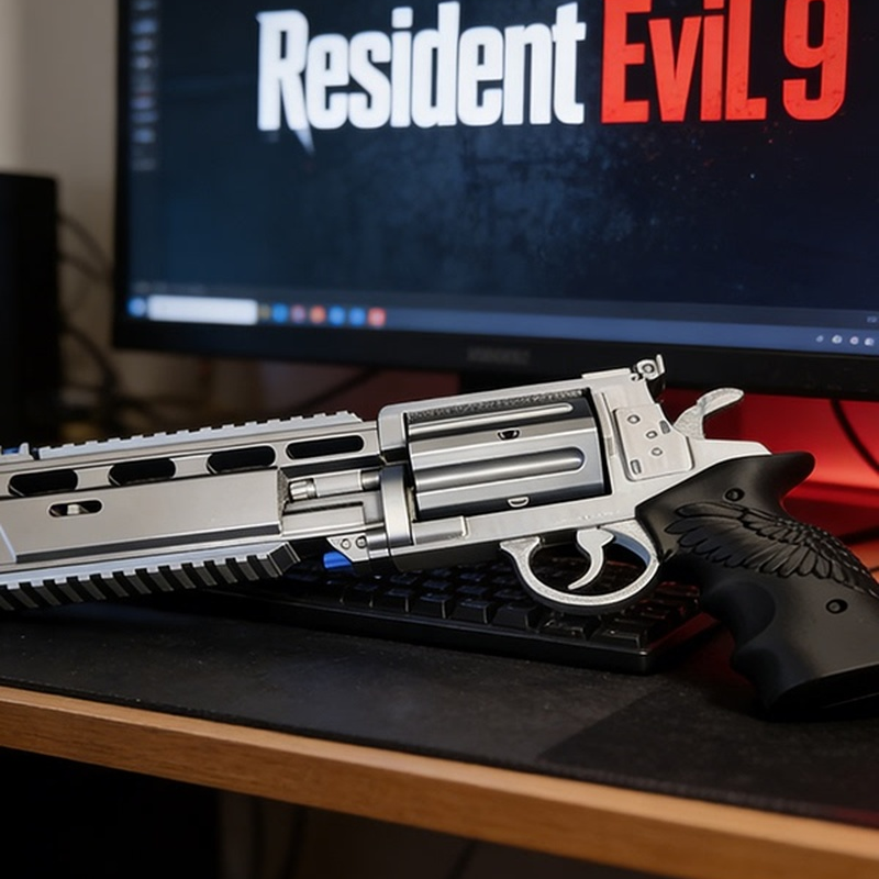 Resident Evil 9 Requiem Leon Revolver Figure Cosplay Prop Game Peripheral Hand Cannon Model Articulated Toy Ornament Gift