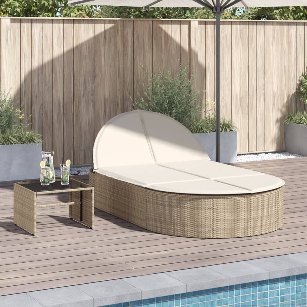 Solseng Med Hynder Polyrattan - Beige