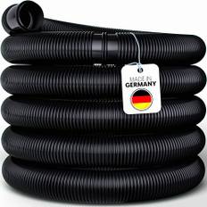 poolomio Poolslang 32 mm/9 m svart | flexibel solslang för poolpump, pooluppvärmning och solmatta | Tryckstabil 1 1/4 tums pumpslang UV-resistent | Sugslang tillverkad i Tyskland