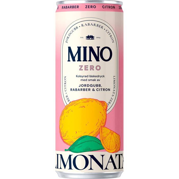 MINO Jordgubb, Rabarber & Citron Zero Burk 33cl