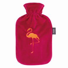 FASHY Värmeflaska Flamingo med plyschfodral - 2 l