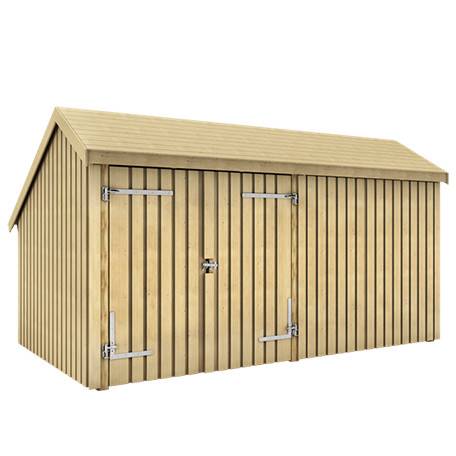 Multi Trädgårdshus 10,5 m2 - 2 moduler med db.dörr och stängd framsida