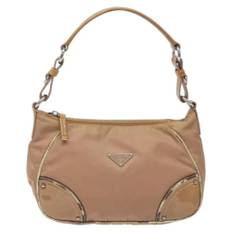 Prada Vintage, Pre-owned, Dame, Beige, ONE SIZE, Uld, Pre-owned Canvas prada-tasker