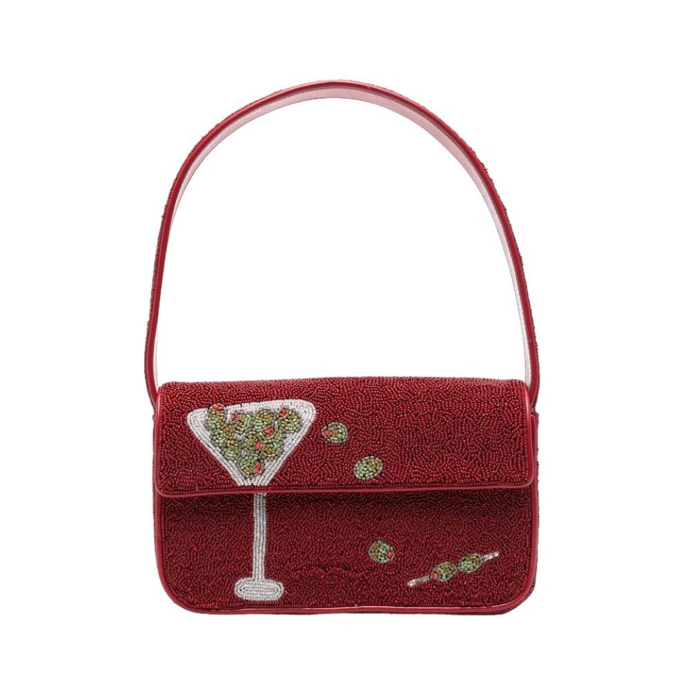 STAUD Tommy Perleplettet Taske - Tasker - Dame - Rød - ONE SIZE - Uld
