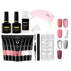 Polygel Nagelkit med UV lampa Nail Gel Färg