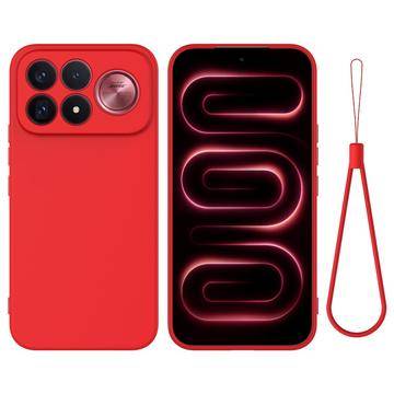 Xiaomi Redmi K100 Pro Max/Poco F9 Ultra Flytande silikon skal med handrem - Röd