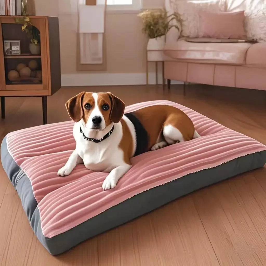 Corduroy Dog Bed Mat – Thick Washable Sofa Pad for Medium & Large Dogs - Pink / XXL 98x68x7cm / SP (XXL 98x68x7cm)
