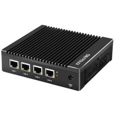 Sharevdi Mini PC Micro Firewall Appliance, Intel Celeron J4125 Quad Core Mini Computer, Firewall Mini PC, 4X Intel 2.5 GbE i225/i226 LAN Ports,Unterstützung AES NI mSATA SSD (8G 128G)