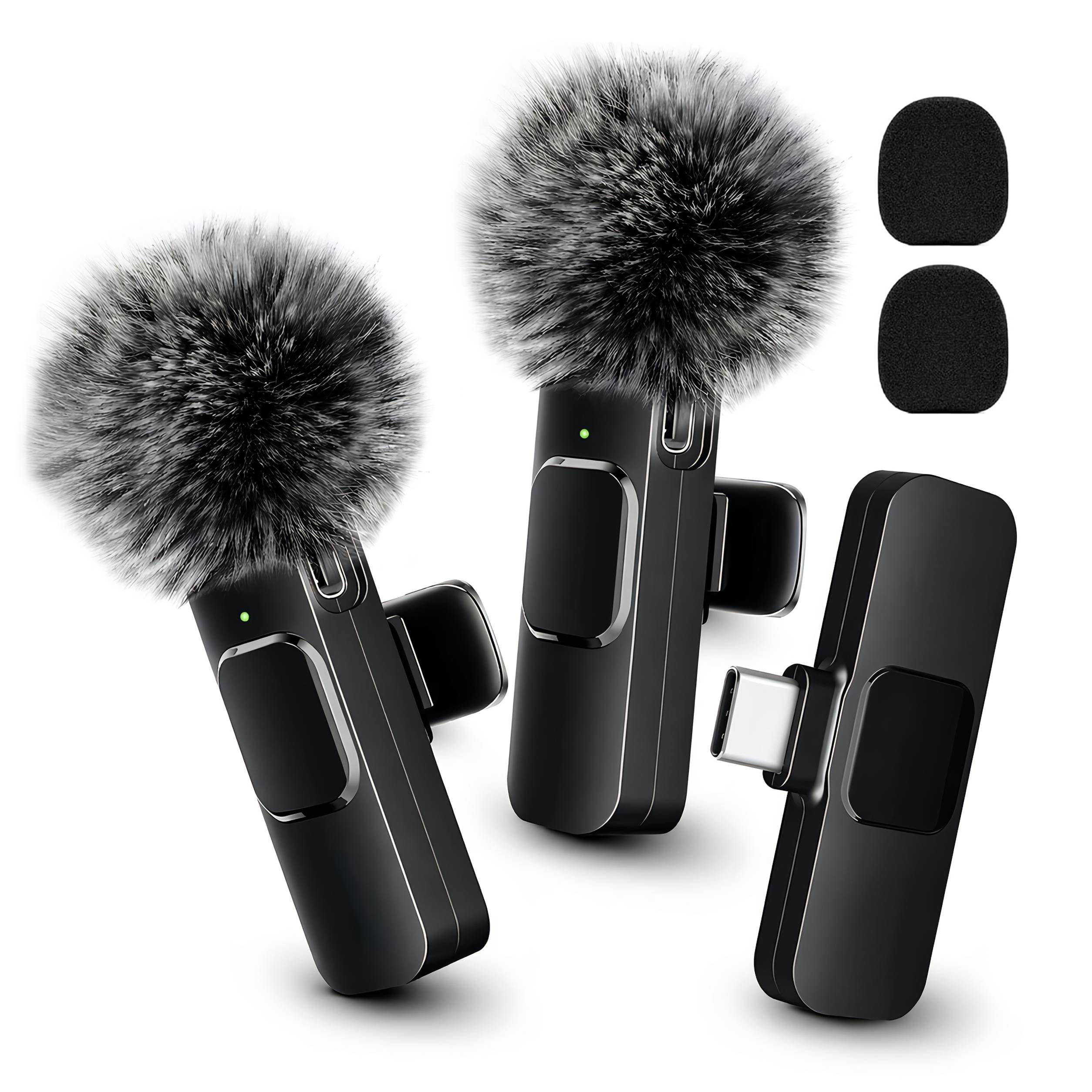 TEMU Wireless Lavalier Microphone With Noise Cancellation For Phone Camera Vlogging, For Interviews And Live Streaming