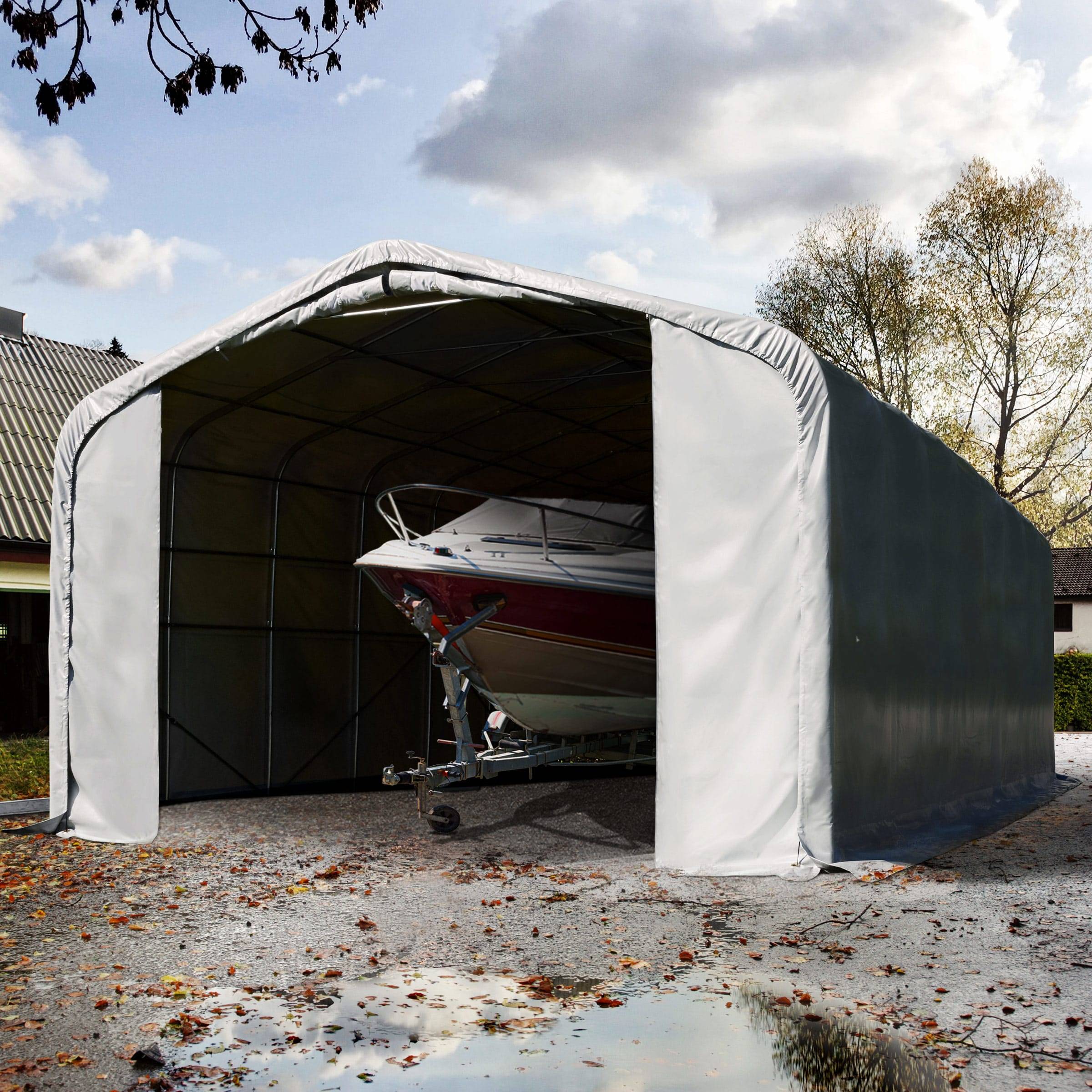 6x12m, Garagetelt, PRIMEtex-PVC-teltdug, grå, uden statikpakke - (99503)