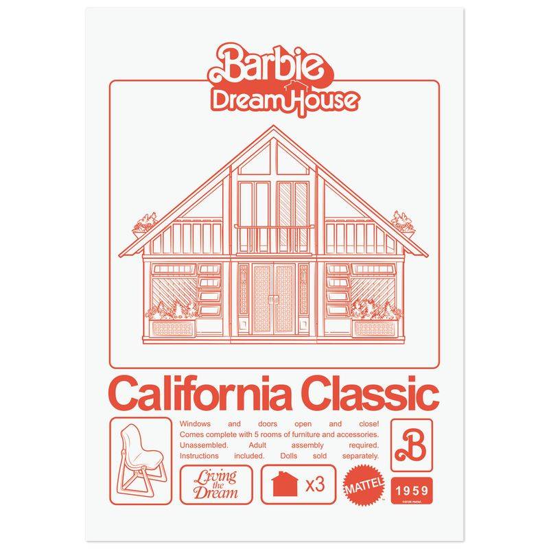 BARBIE - California Classic Dreamhouse - Art Print - Limited Edition