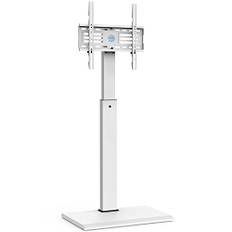 FITUEYES TV Ständer Weiss mit Eisenbasis TV Standfuss Fernsehstand höhenverstellbar schwenkbar für 26 bis 65 Zoll Flachbildschirm bis zu 40kg Max. VESA 400 * 400