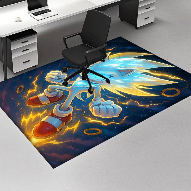 1 st Sonic the Hedgehog Super Saiyan Anime Tecknad Design Kontorsmatta Halkfri Matta Festivalpresent för Heminredning, Vardagsrum, Sovrum, Spel gray