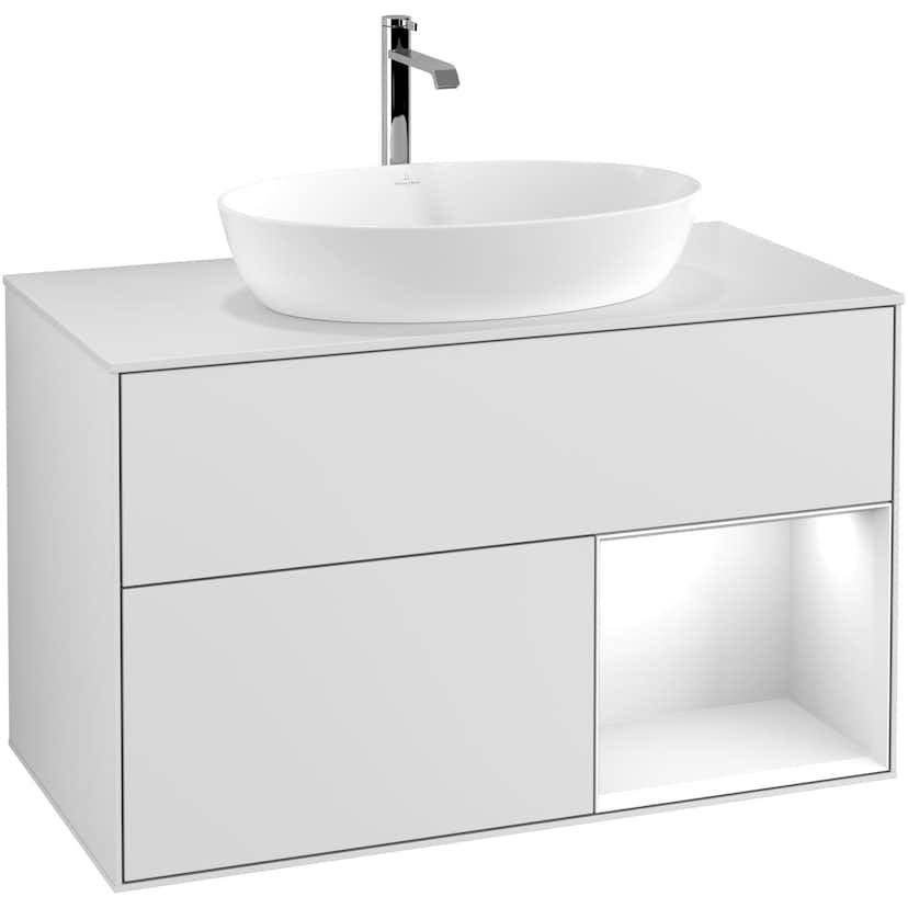 Tvättställsskåp Villeroy & Boch Finion med 2 Lådor Hylla och Bänkskiva för Fristående Tvättställ från Artis & Collaro