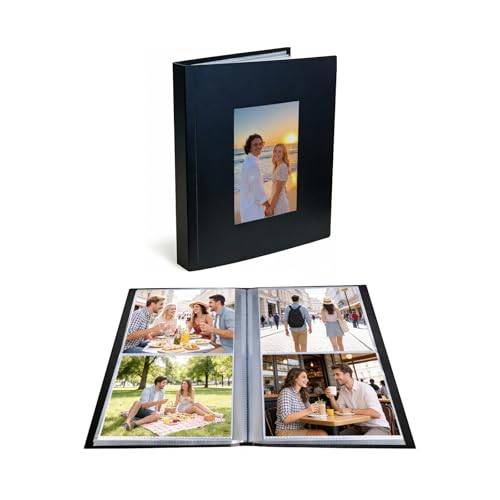 FRETONBA Fotoalbum, Fotobok 10x15. Rymmer 48 Foton I Liggande Format. Fotoalbumet Har Ett Fönster På Framsidan. Fotoboken Passar För Familjer Och Resor.