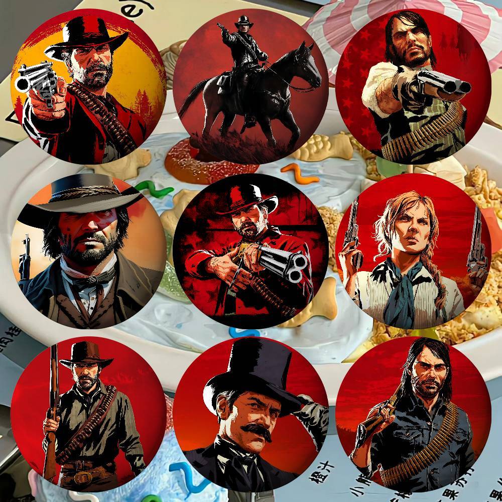 Red Dead Redemption 2 Badges Tinplate Soft Button Pin Brooch Metal Badge Custom Jewelry Accessories Hat Bag Lapel