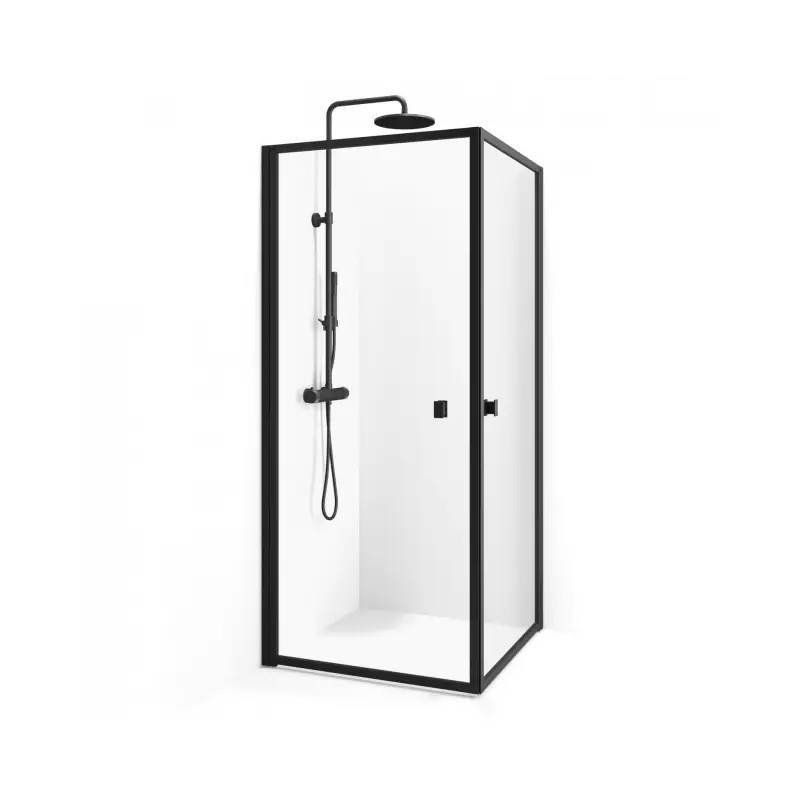 Cassøe New York hjørneløsning dør/dør 88,5 x 98,5 cm, med sort ramme