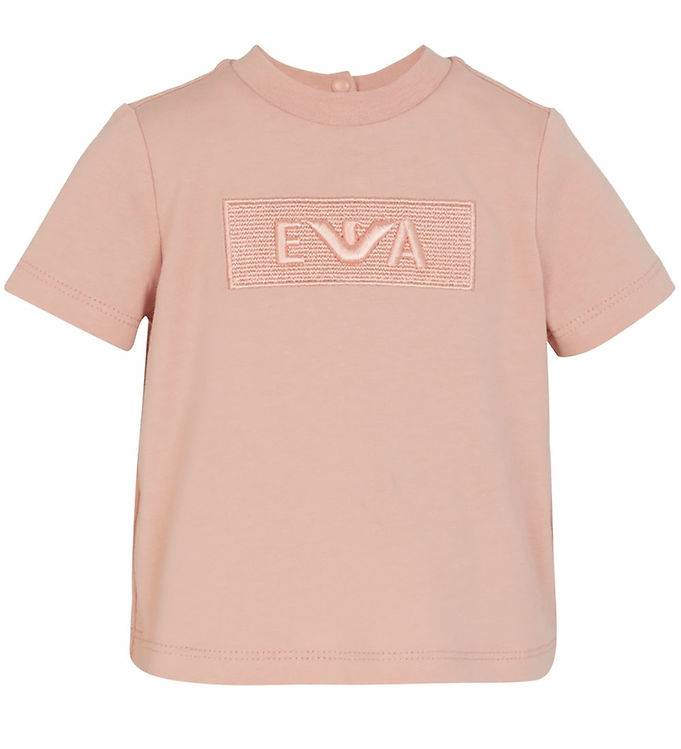 Emporio Armani T-shirt - Mahogany Rose m. Broderi - Emporio Armani - 18 mån - T-shirt