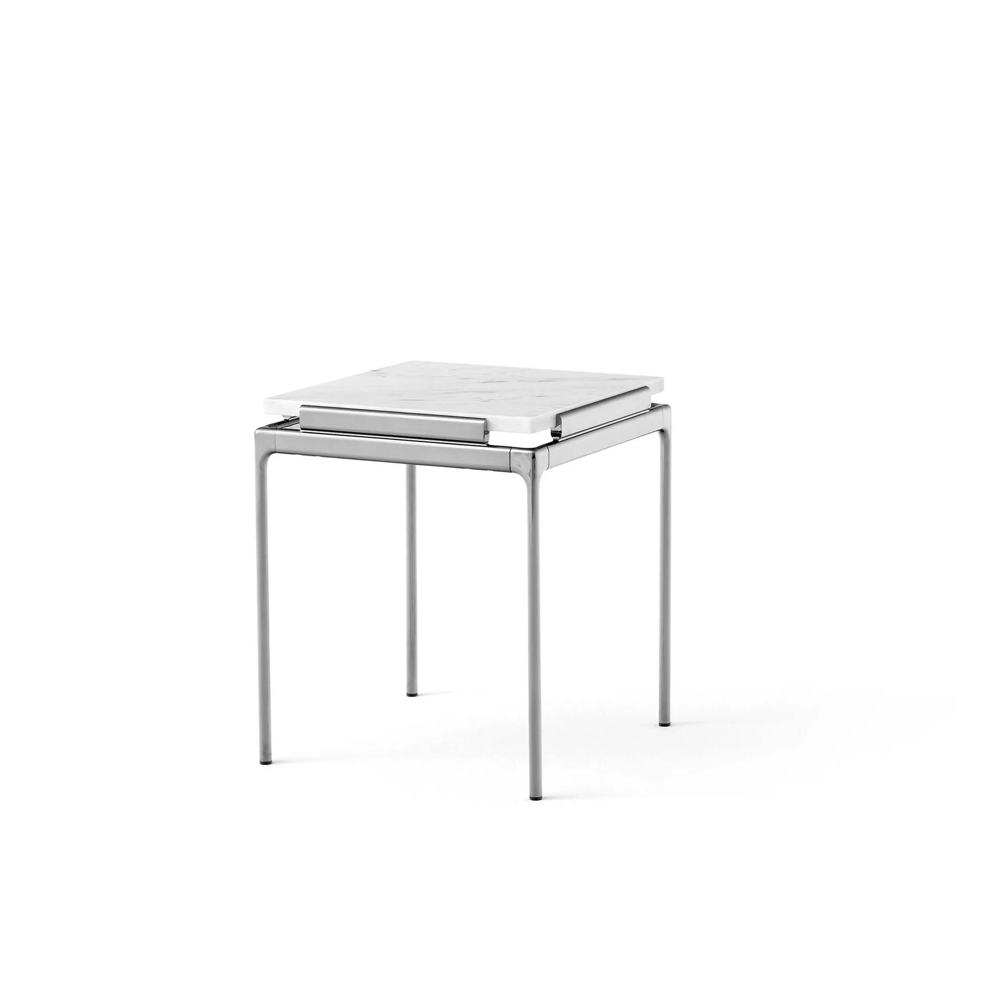 &Tradition Sett LN11 sidobord Bianco carrara-dark chrome - Vit