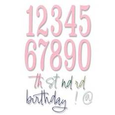 Sizzix Stanseskabelon Thinlits Fabulous Birthday Numbers, by Debi Potter. 15 stanser.