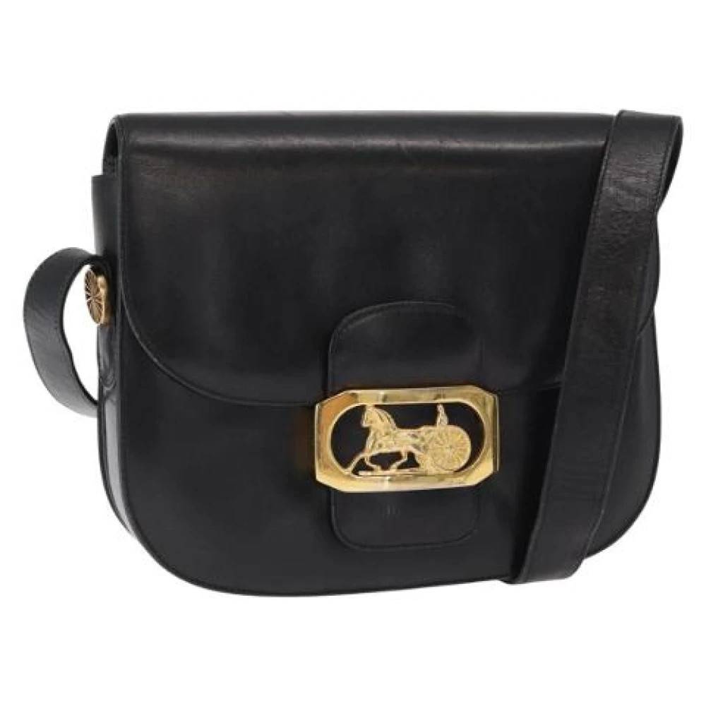 Celine Vintage Pre-owned Læder Crossbody Taske - Vintage - Dame - Sort - ONE SIZE - Læder