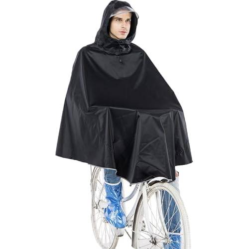 Gerhannery cykelregnponcho med huva, vattentät regnponcho för kvinnor och män, cykel- och vandringsmössa