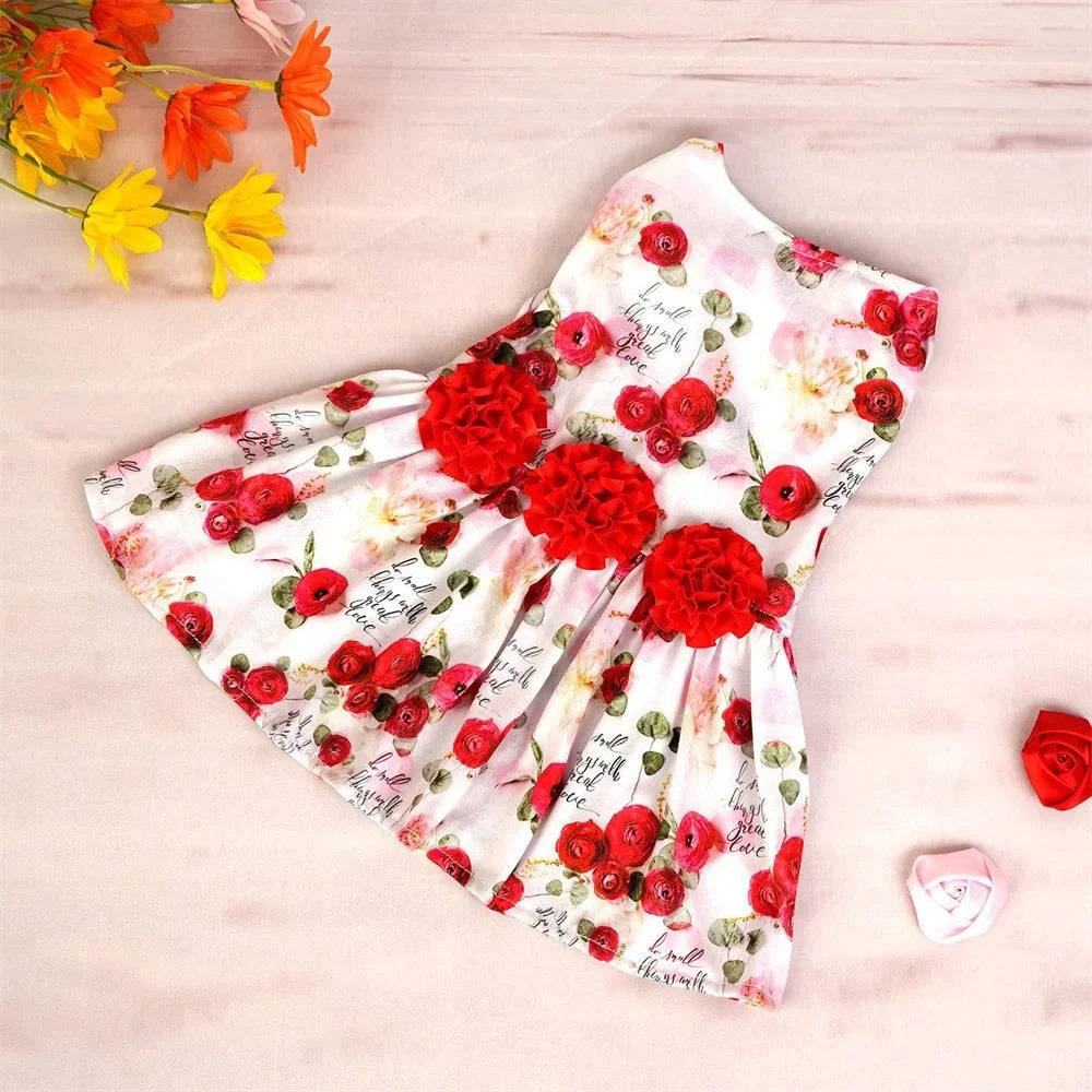 Bow Knot Princess Dress for Small Dogs & Cats - Red Cone / XL-suit 5-7kg / SPC (XL-suit 5-7kg)